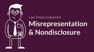 Misrepresentation and Nondisclosure  Contracts  Defenses amp Excuses [upl. by Gavan411]