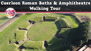 CAERLEON ROMAN BATHS amp AMPHITHEATRE WALES  Walking Tour  Pinned on Places [upl. by Eyeleen294]