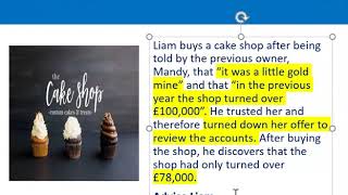 How to apply misrepresentation Liam cupcake scenario [upl. by Kennith]