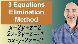 Solving Systems of 3 Equations Elimination [upl. by Tooley]