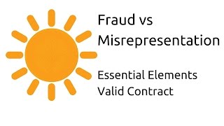 Fraud vs Misrepresentation  Other Essential Elements of a Valid Contract  CA CPT  CS amp CMA [upl. by Eeralav904]